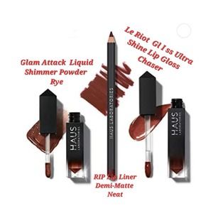 Haus Laboratories Haus of Whiskey 4 piece Makeup Set w/Red makeup bag